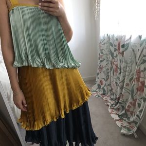 Pleated Colorblock Anthropologie Dress by Guapa